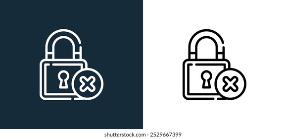 error icon isolated on white and black colors. error outline linear vector icon from lock and key collection for mobile apps, web and ui.