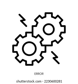 icono de error. Diseño De Estilo De Arte De Línea Aislado En Fondo Blanco