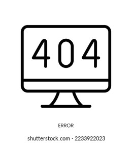 error icon. Line Art Style Design Isolated On White Background