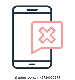 Ilustración vectorial de diseño de color de línea de icono de error