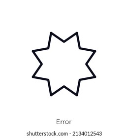 Error icon. Outline style icon design isolated on white background