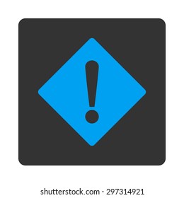 Error icon from Primitive Buttons OverColor Set. This rounded square flat button is drawn with blue and gray colors on a white background.