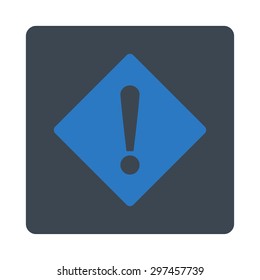 Error icon from Primitive Buttons OverColor Set. This rounded square flat button is drawn with smooth blue colors on a white background.