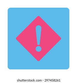 Error icon from Primitive Buttons OverColor Set. This rounded square flat button is drawn with pink and blue colors on a white background.