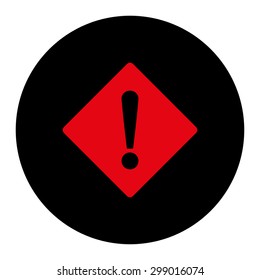 Error icon from Primitive Round Buttons OverColor Set. This round flat button is drawn with intensive red and black colors on a white background.