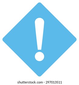 Error icon from Primitive Set. This isolated flat symbol is drawn with blue color on a white background, angles are rounded.