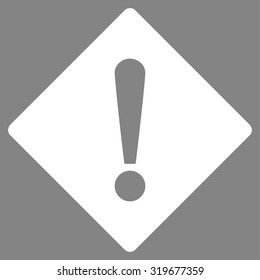 Error icon from Primitive Set. This isolated flat symbol is drawn with white color on a gray background, angles are rounded.