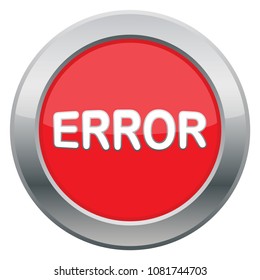 An error icon in red isolated on a white background