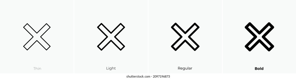 error icon. Thin, Light Regular And Bold style design isolated on white background