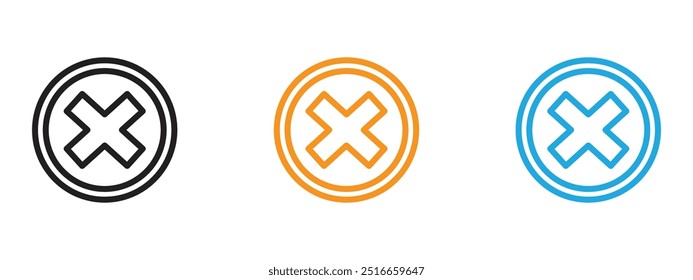 Icono de error Conjunto de ilustración de línea delgada