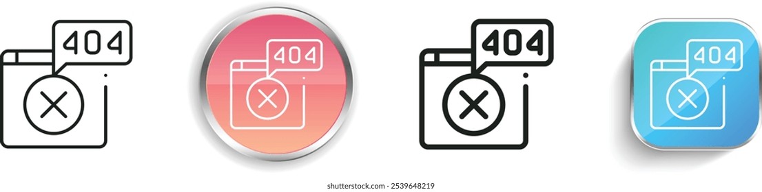 error icon. Thin Linear, Regular and Button Style Design Isolated On White Background