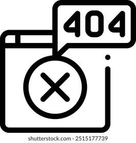 ícone de erro. Design De Estilo Linear Fino Isolado Em Plano De Fundo Branco