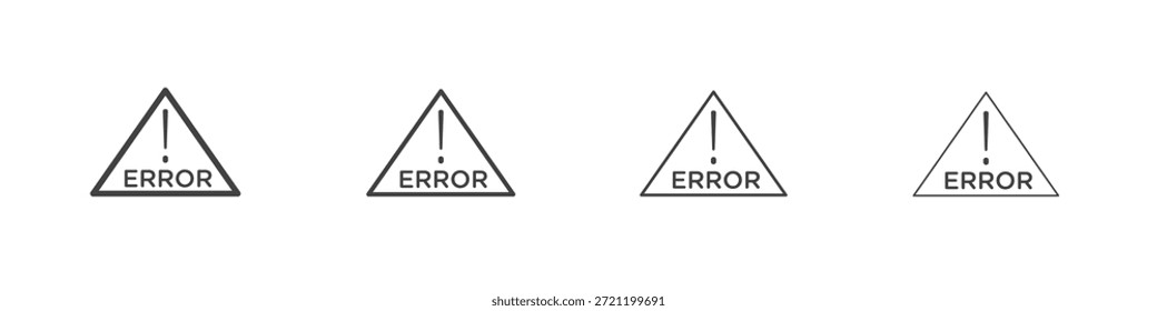 Iconos de error para gráfico y Diseño web.