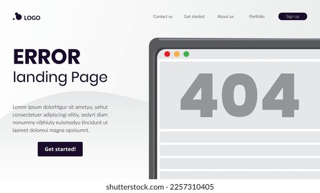 error landing page design and warning illustration