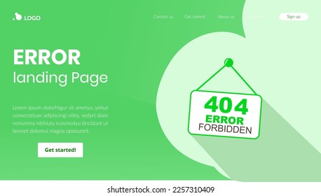 error landing page design and warning illustration