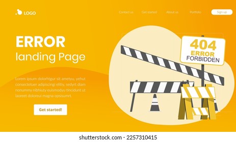 error landing page design and warning illustration