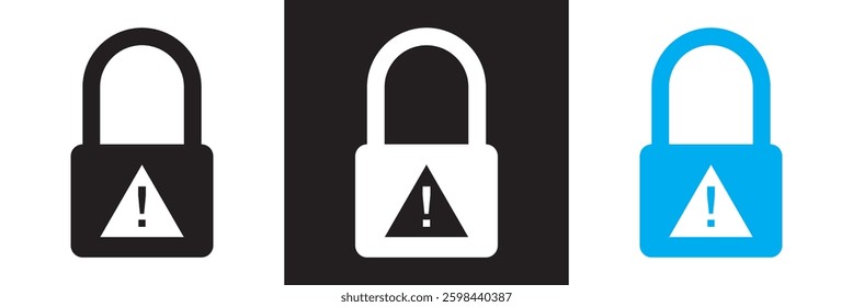 Error lock line icon, Unsafe password protection design concept vector for app ads web banner button UI  elements . Vector illustration. isolated on white and black background. EPS 10
