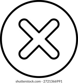 Error, pérdida, icono de contorno X