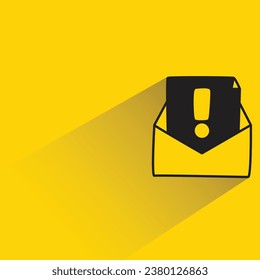 error mail with shadow on yellow background