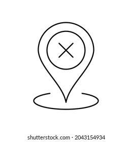 error map pin line icon vector design, editable stroke line icon