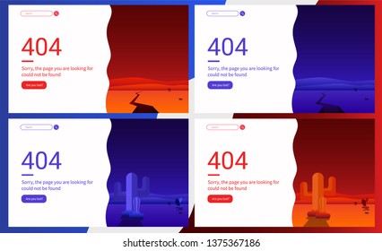 Error Message 404 for website and mobile website design and development. Set of creative website template concepts for website and mobile apps design and development.