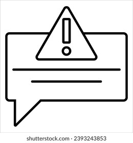 Error message box , Alert, risk sign line icon