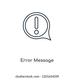 Error Message concept line icon. Linear Error Message concept outline symbol design. This simple element illustration can be used for web and mobile UI/UX.