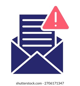 Ilustración vectorial de estilo de relleno de color de icono de Mensaje de error