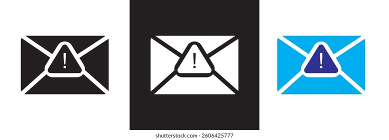 Error message icon  symbolizing alerts or problems in a system. Vector for websites, mobile interfaces, presentations, and visual branding. Vector illustration. isolated on white and black background