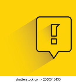 error message with shadow on yellow background