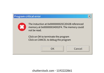 Error message window in retro style