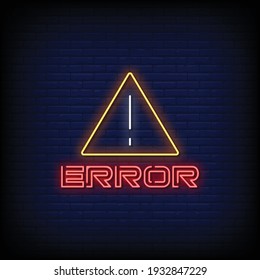 Error Neon Signs Style Text Vector