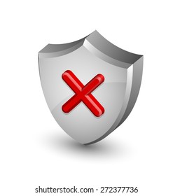 Error notification shield icon suitable for custom web design and computer purposes