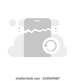 error occurred on mobile app page, tap to retry concept illustration flat design vector eps10. modern graphic element for landing page, empty state ui, infographic, icon