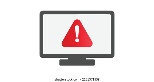 Error on computer screen concept vector illustration. Computer screen error icon vector in flat modern design.