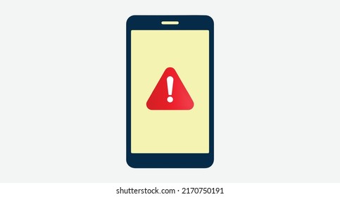 Error on mobile phone screen flat design vector icon. Error in phone vector illustration.