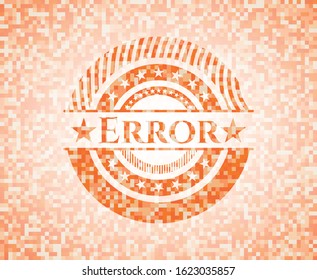 Error orange mosaic emblem with background