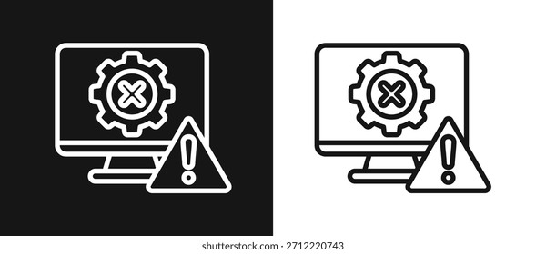 Estilo de Contorno de Erro em Plano de Fundo Branco e Preto