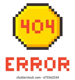 Error page 404 pixel retro game style