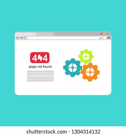 Error page 404, vector template for website. Vector illustration. - Vector