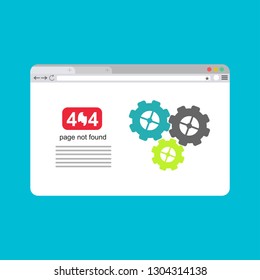 Error page 404, vector template for website. Vector illustration. - Vector