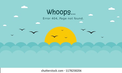 Error page 404.message information for website.web banner beach concept