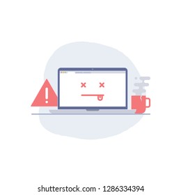 Error page, dead emoji illustration