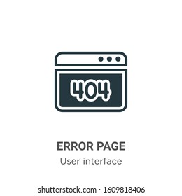 Error page glyph icon vector on white background. Flat vector error page icon symbol sign from modern user interface collection for mobile concept and web apps design.