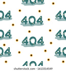 Error page illustration. 404 error page design concept. 404 slime with eyes inscription on a fresh web background. Simple flat vector cartoon illustration. pattern from the inscription 404.