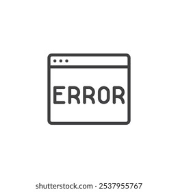 Error Page line icon. linear style sign for mobile concept and web design. Error page outline vector icon. Symbol, logo illustration. Vector graphics