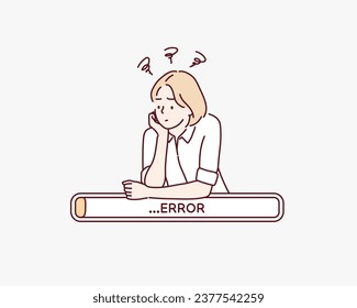 Error page loading. Hand drawn style vector design illustrations.