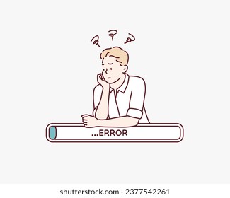 Error page loading. Hand drawn style vector design illustrations.