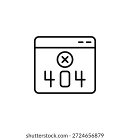Error Page Not Found Outline Icon Minimalistic Design Symbol