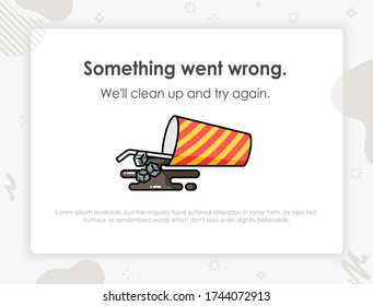 Error page. Page not found. Something went wrong. Template design for error message. Flat design modern vector illustration concept.